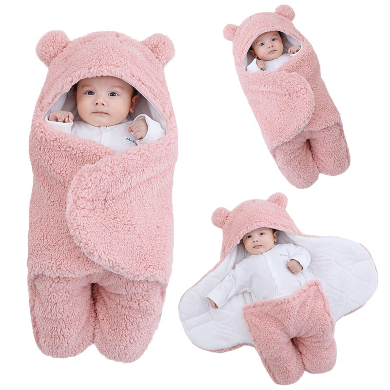Cobertor Capuz de Ursinho para Bebe Dormir - Seguro e Confortável